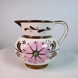 Hand Painted Lusterware Vintage OLD CASTLE Creamer Pitcher, Hanley England